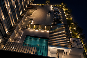 iluminacion fachada hotel