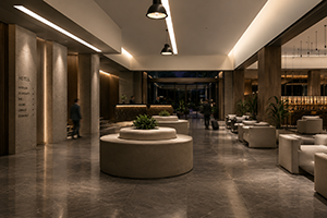 iluminacion loby hotel
